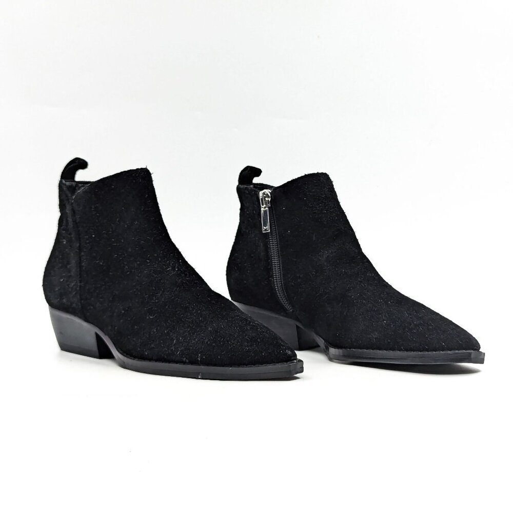 Marc Fisher Women Obbra Black Suede Cowboy Western Ankle Boots sz 5